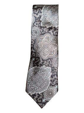 Paisley Silk Necktie in Blue and Pink - Brand Unknown